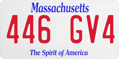 MA license plate 446GV4