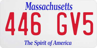 MA license plate 446GV5