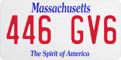 MA license plate 446GV6