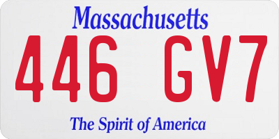 MA license plate 446GV7
