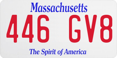 MA license plate 446GV8