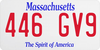 MA license plate 446GV9