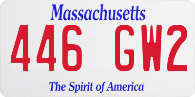 MA license plate 446GW2