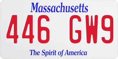 MA license plate 446GW9