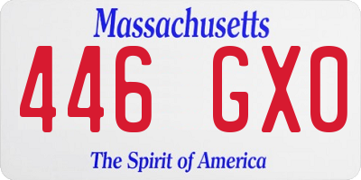 MA license plate 446GX0