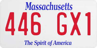 MA license plate 446GX1