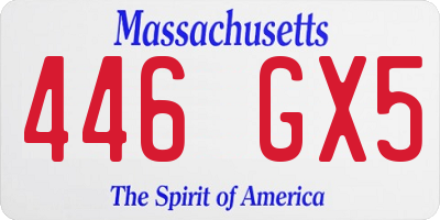 MA license plate 446GX5