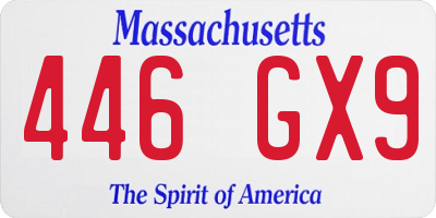 MA license plate 446GX9