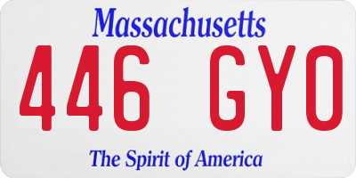 MA license plate 446GY0