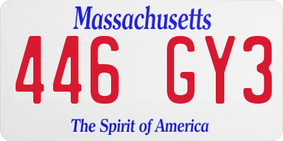 MA license plate 446GY3