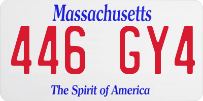 MA license plate 446GY4