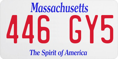 MA license plate 446GY5