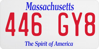 MA license plate 446GY8