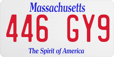 MA license plate 446GY9