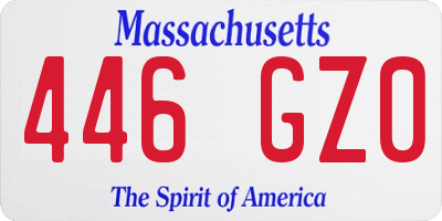 MA license plate 446GZ0