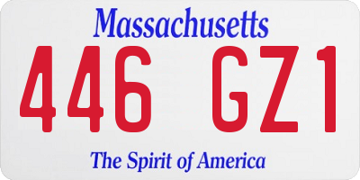 MA license plate 446GZ1