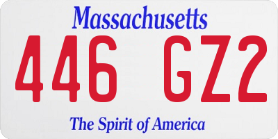 MA license plate 446GZ2