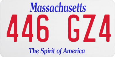 MA license plate 446GZ4