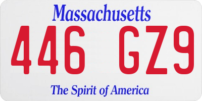 MA license plate 446GZ9