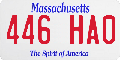 MA license plate 446HA0