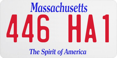 MA license plate 446HA1
