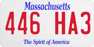 MA license plate 446HA3