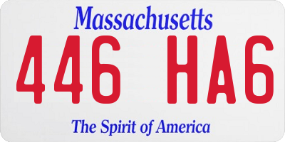 MA license plate 446HA6