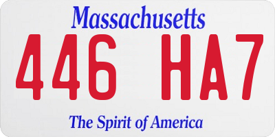 MA license plate 446HA7