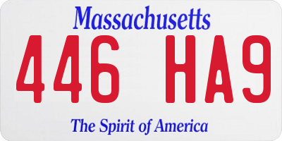 MA license plate 446HA9
