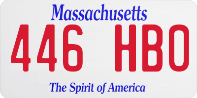 MA license plate 446HB0