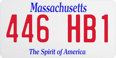 MA license plate 446HB1