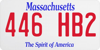 MA license plate 446HB2