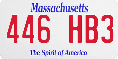 MA license plate 446HB3