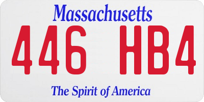 MA license plate 446HB4