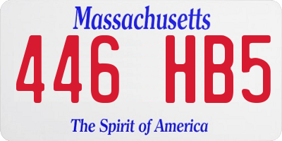 MA license plate 446HB5