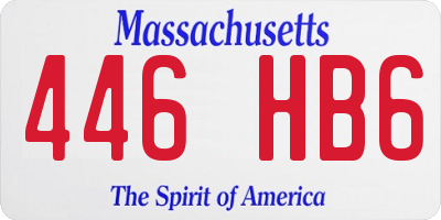 MA license plate 446HB6