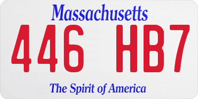 MA license plate 446HB7