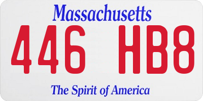 MA license plate 446HB8