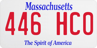 MA license plate 446HC0