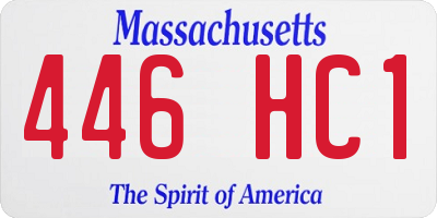 MA license plate 446HC1