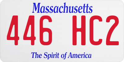 MA license plate 446HC2