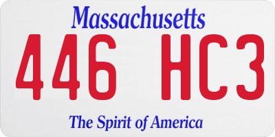 MA license plate 446HC3