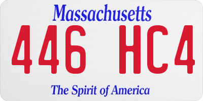 MA license plate 446HC4