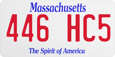 MA license plate 446HC5
