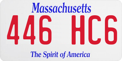 MA license plate 446HC6