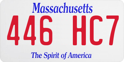 MA license plate 446HC7