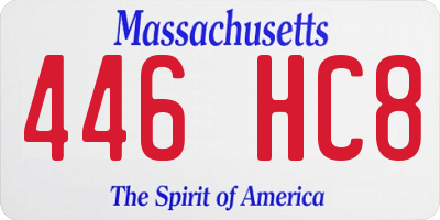 MA license plate 446HC8