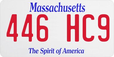 MA license plate 446HC9