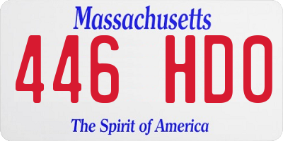 MA license plate 446HD0