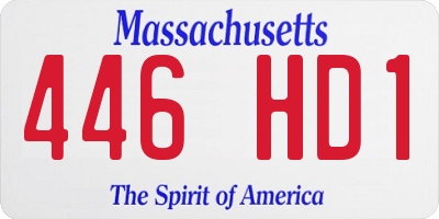 MA license plate 446HD1